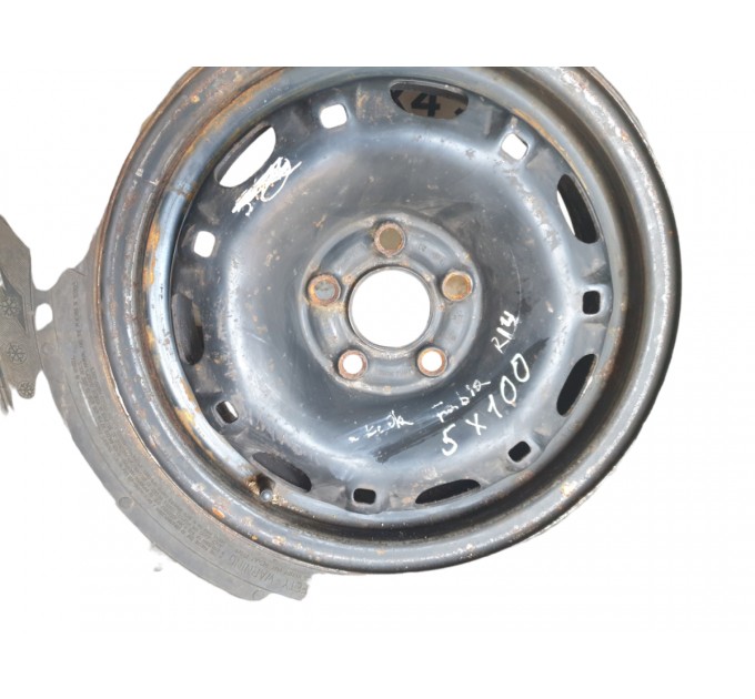 Диск колесный металический R14 5J ET35 5X100 H2 Skoda Fabia 2007-2014 6Q0601027