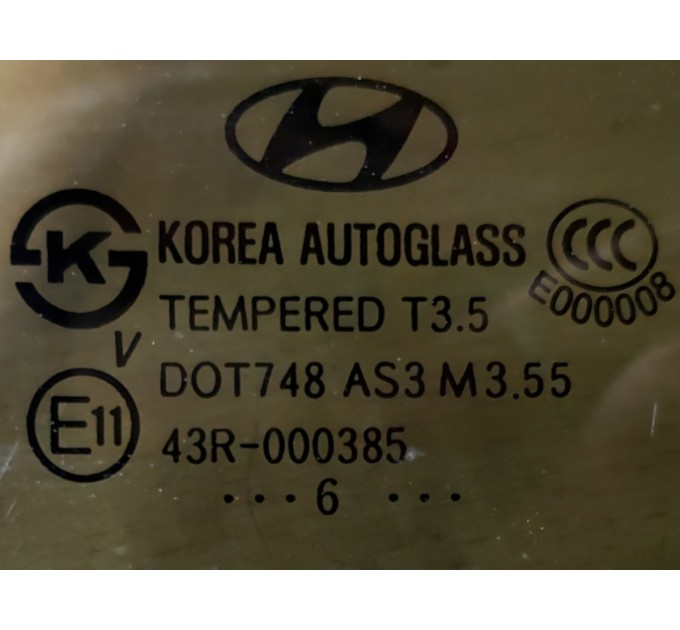 Стекло двери задней правой Hyundai Santa-Fe 2 2006-2012 834202B020